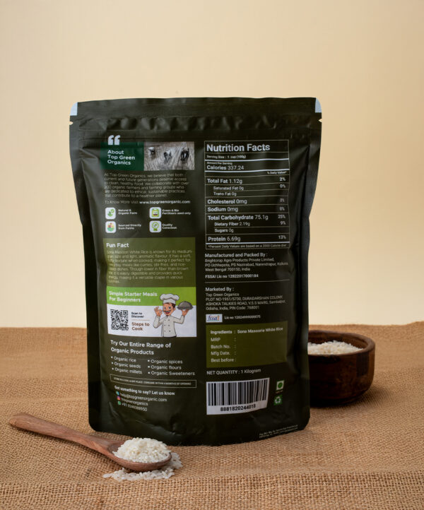 Organic Sona Masoori White Rice